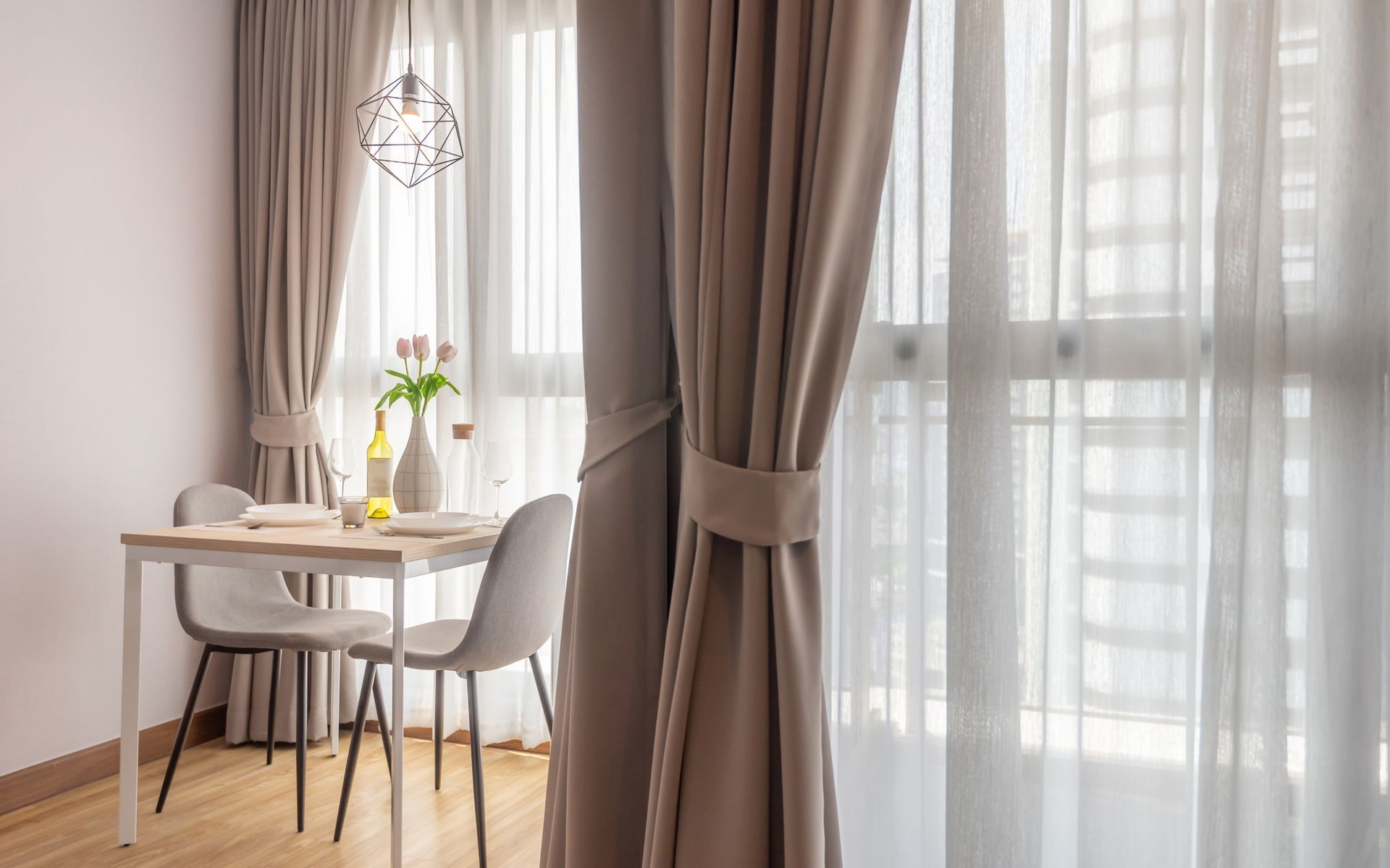 Neutral Toned Drapes — Katy, TX — Woven Plank