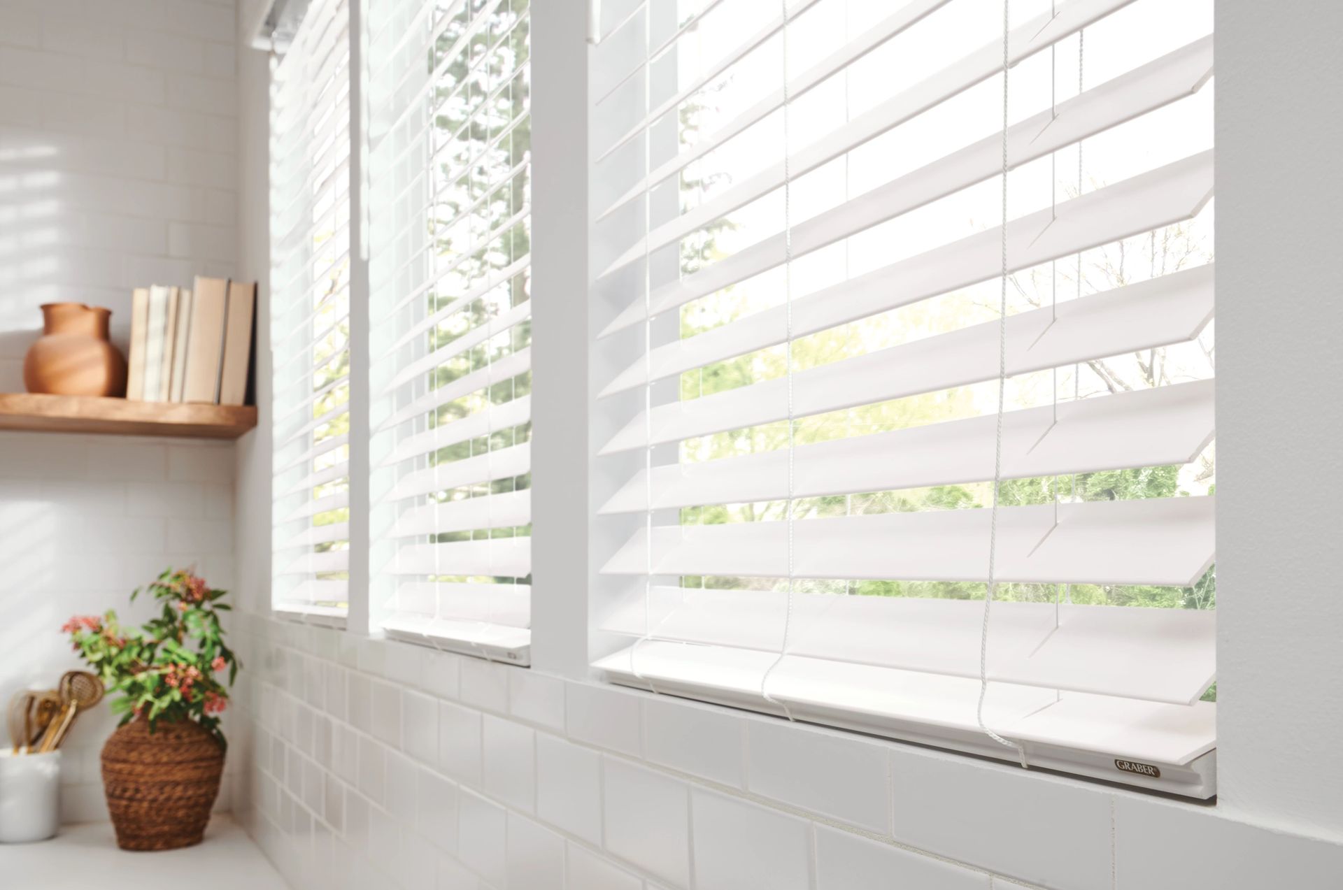 White Window Blinds — Katy, TX — Woven Plank